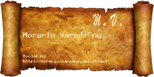 Morariu Varsány névjegykártya